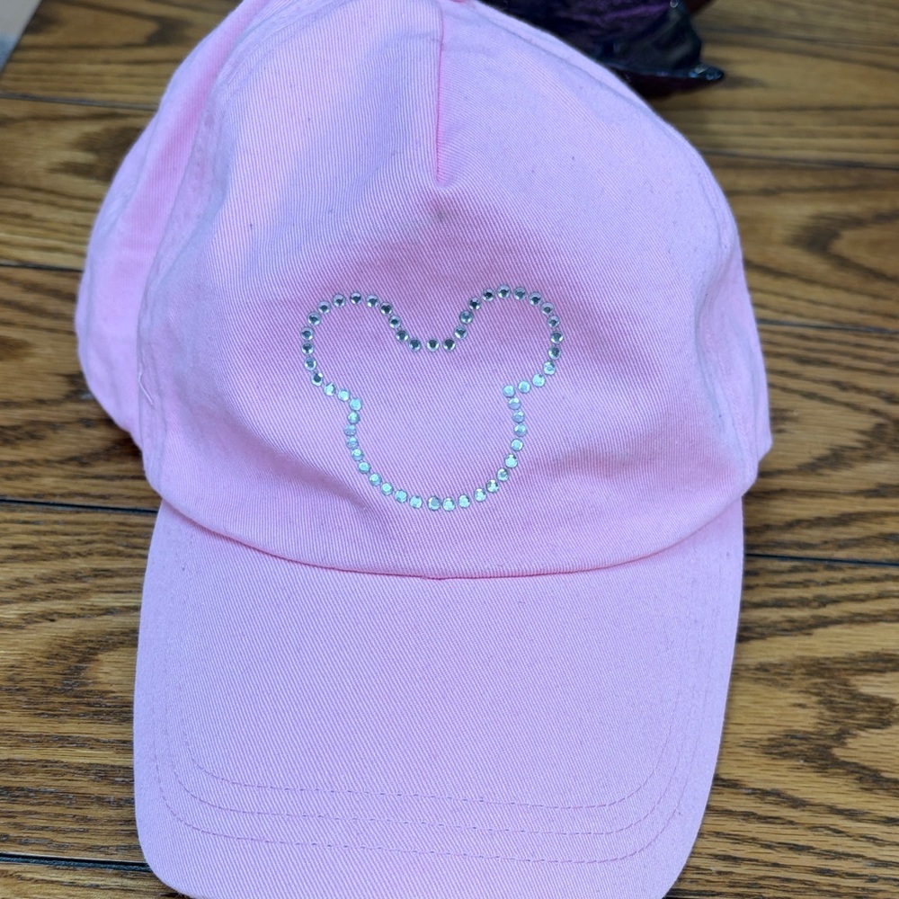 Disney Pink Cap with Rhinestone Mickey Design